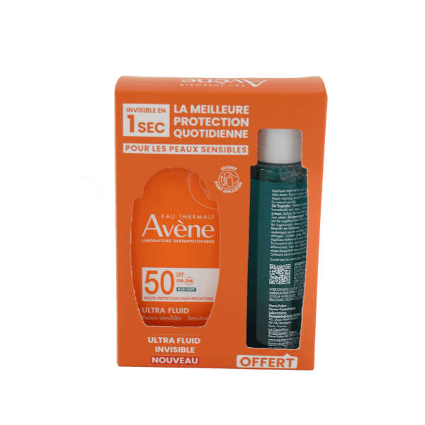 Avene Ecran Ultra Fluid Ivisible Spf50+50ml +cleanance GEL Nett 100ML Offert