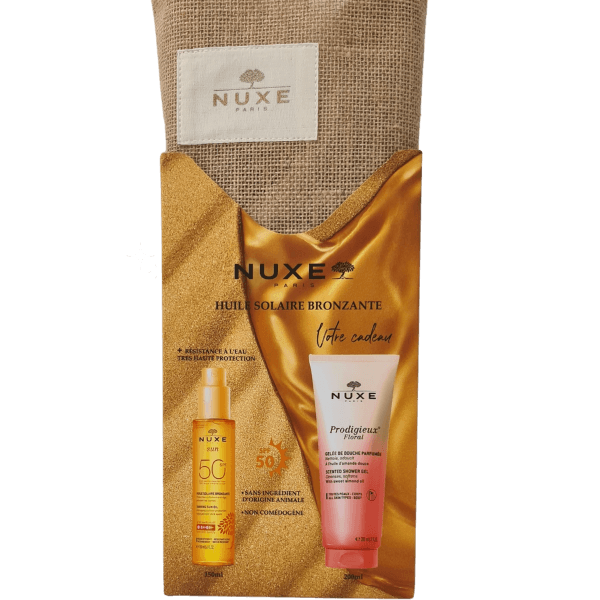 Nuxe Pack Huile Bronzante Spf50 150 Ml+ Gelee De Douche Sac Offerts