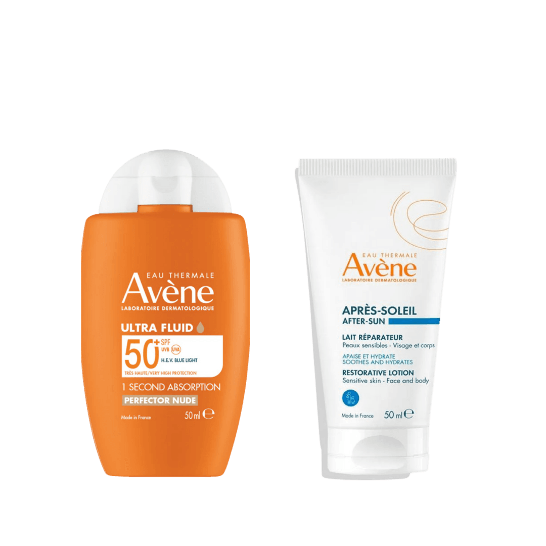 Avene Duo Ecran Ultra Fluid Perfecteur Nude Spf50+ 50ML + Lait Apres-soleil 50ML Offert