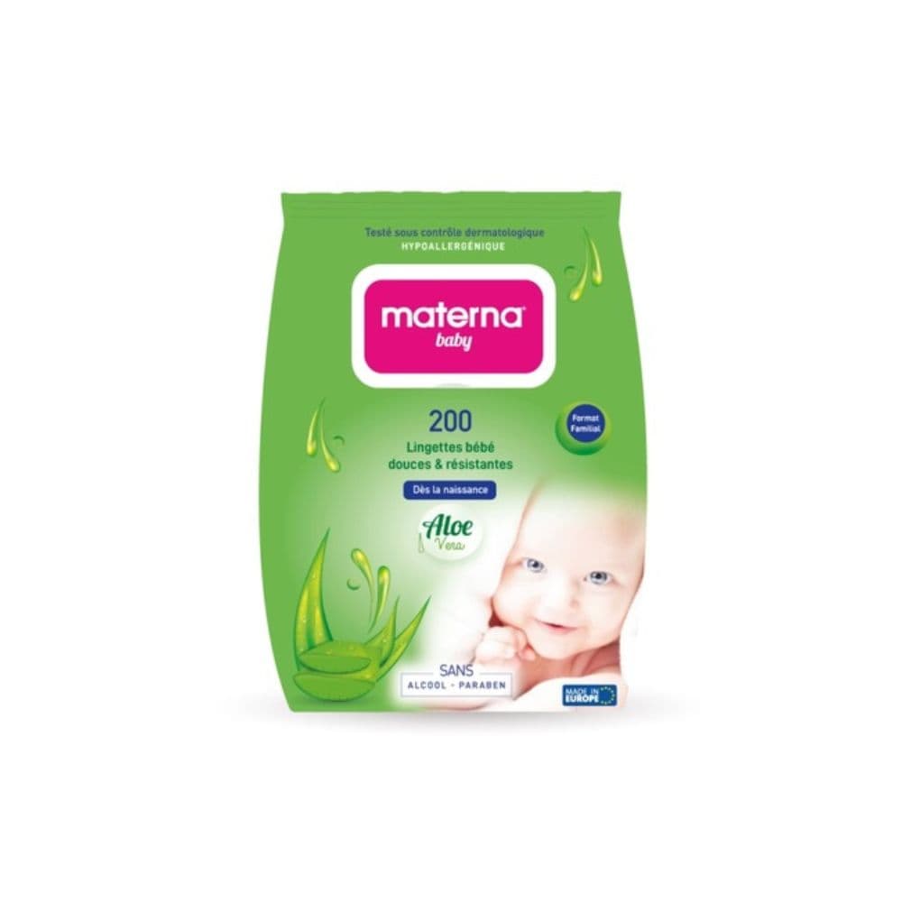 Materna Baby Lingettes Bebe Aloe Vera Bt200
