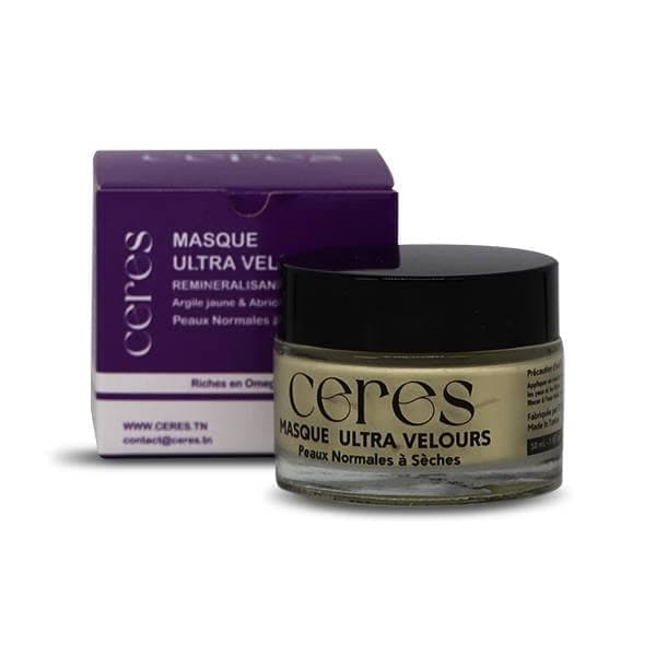 Ceres Masque Ultra Velours Remineralisant Argile Jaune Abricot Peaux Normales A Seches 50ml