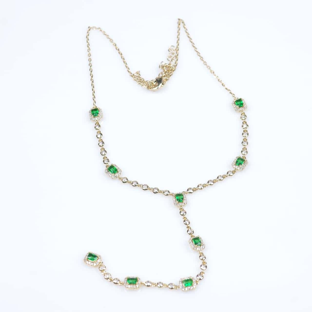 Premium Plaque Or Collier Bracelet Vert Sn16145g50