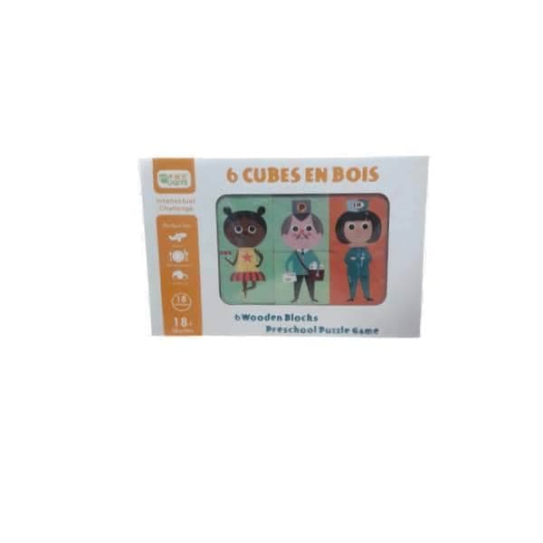 Jouet : 6 Cubes En Bois Cab-728