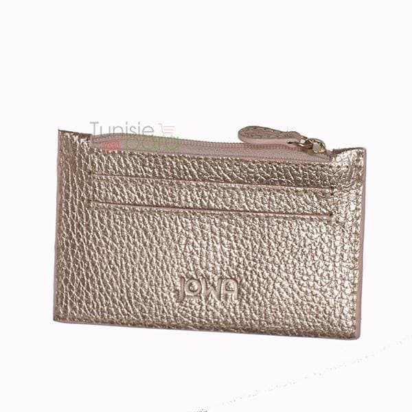 Jowa Porte Carte Zip Couleur Argent Paillete