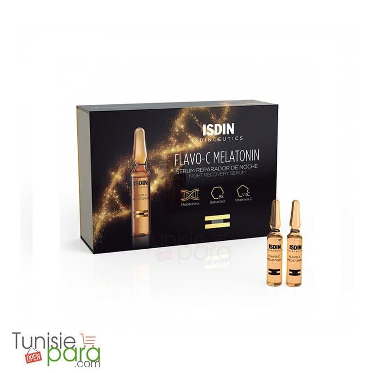 ISDIN Flavo-c Melatonin Serum Reparateur Nuit 10 Ampoules De 2ml (emballages Defectueux)