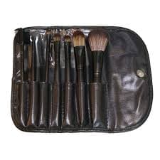 Trousse Pinceaux Cuir Noir 07 Pieces