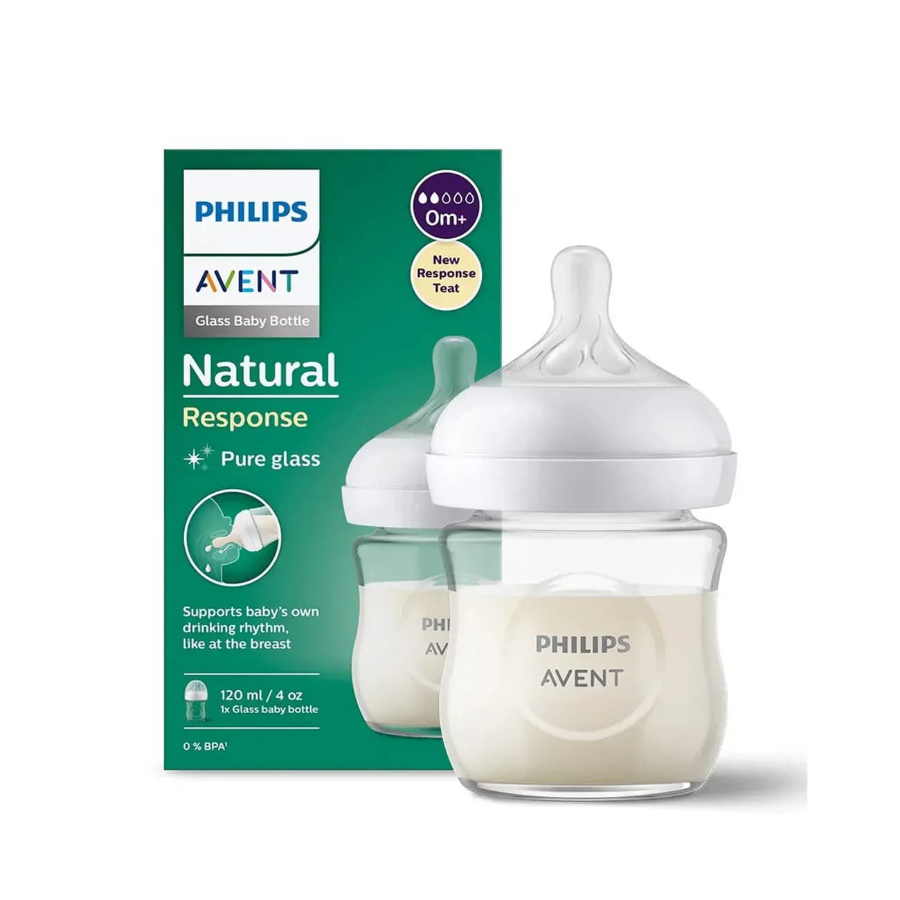 Avent Biberon En Verre Natural Scf051/17 0m+ 120ml