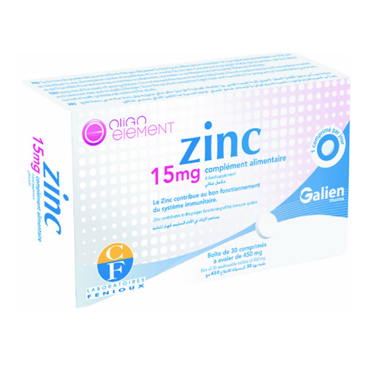 Galien Zinc 15mg 30 Comprimes