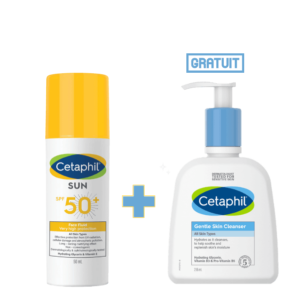 Cetaphil Pack Ecran Fluide Visage Inv Spf50+ + Gentle Skin 236ML Offert