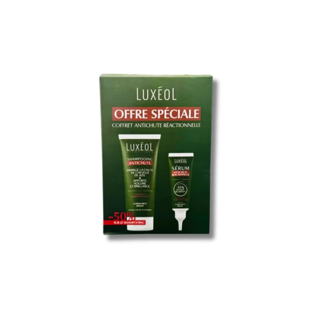 Luxeol Coffret Anti Chute Reactionnelle : Shampoing Anti Chute 200ml + Serum Anti Chute Reactionnelle 50ml