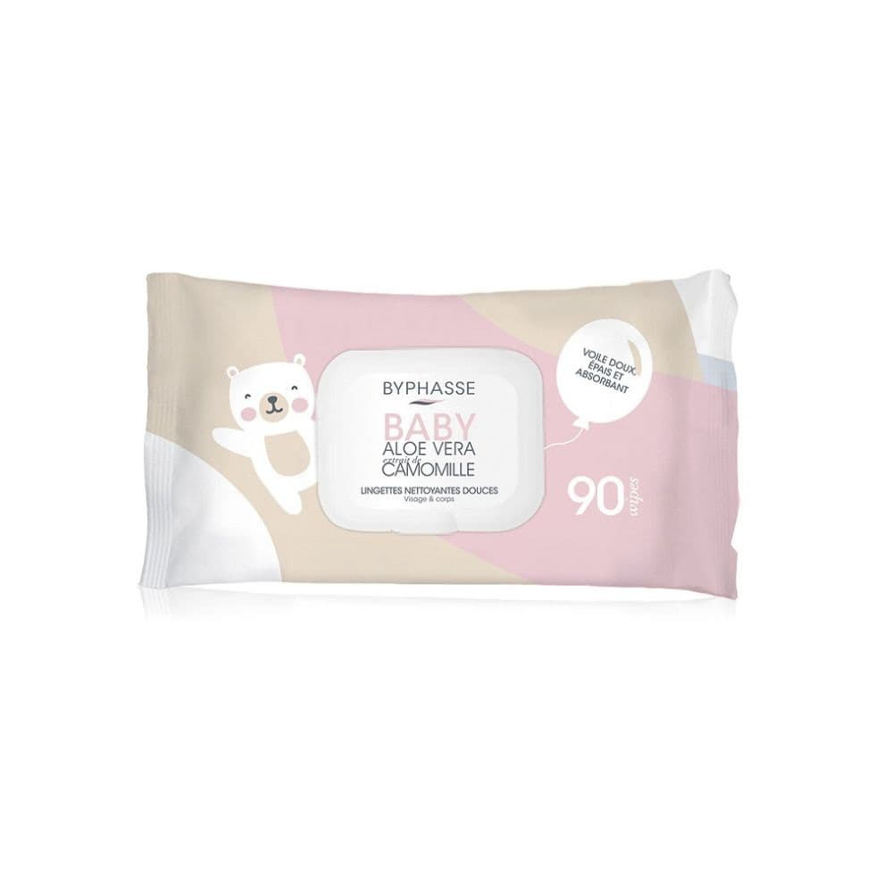 Byphasse Baby Lingettes Aloe Vera Extrait De Camomille, 90 Unites