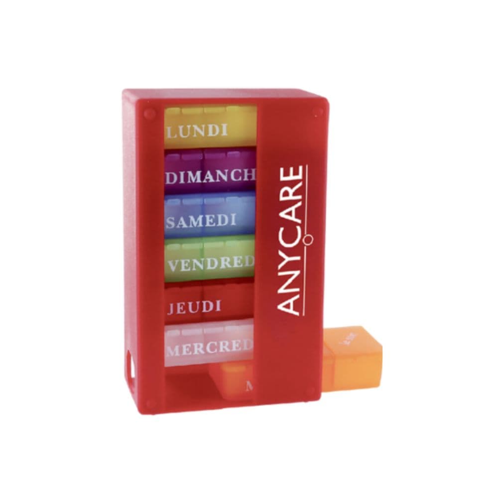 Anycare Pilulier Semainier Rouge Ws-red