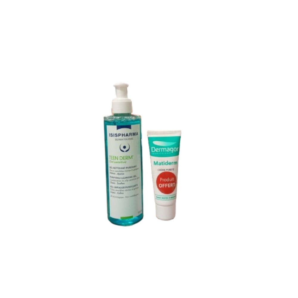 Isis Pharma Teen Derm GEL Sensitive 250ML+MATIDERM Cr Purete Pmg 40ML Offert