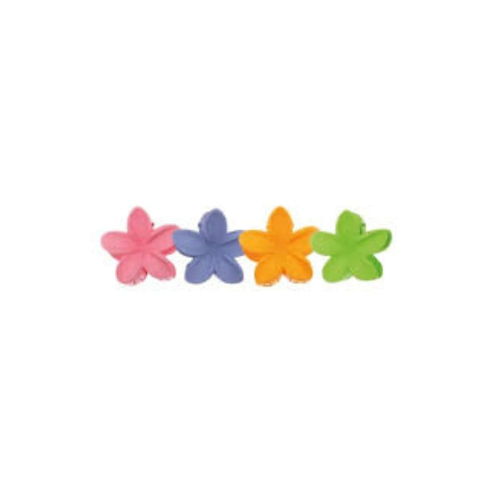 Titania Pinces A Griffes Fleurs Colorees Mates 4 Pieces 4CM Ref 8236