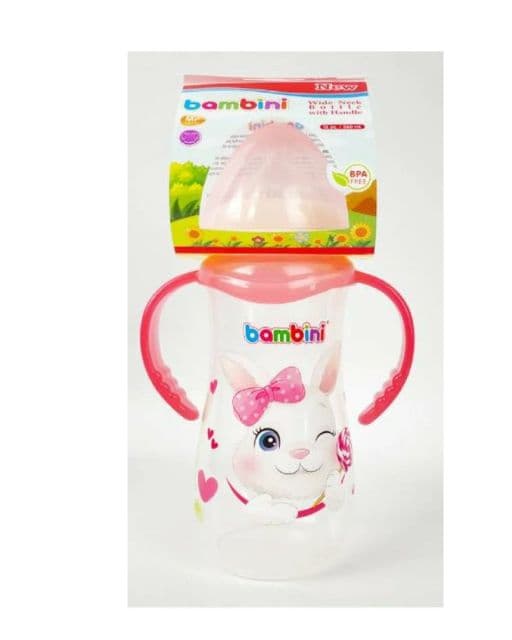 Bambini Biberon Jumbo Large Avec Anses 330ML 907 Rose