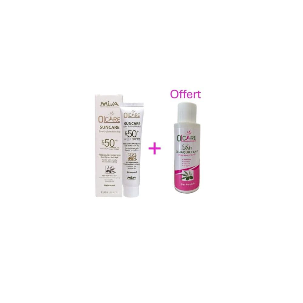 Olcare Ecran Mineral Anti-tache Spf50+ 40ML + Lait Demaq 100ML Offert