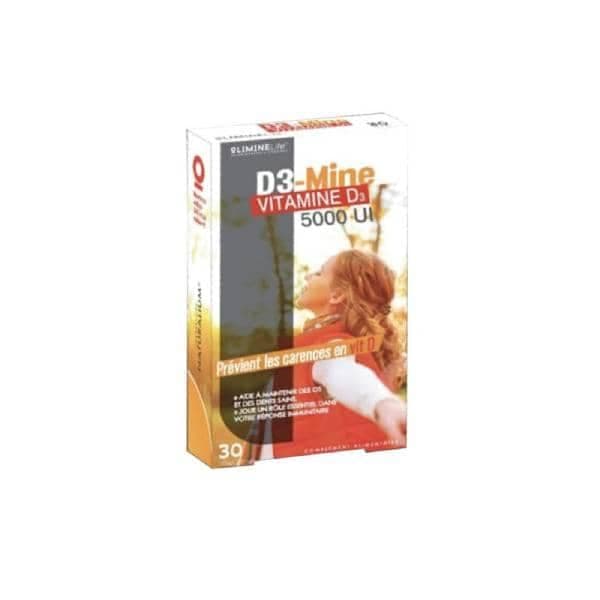 2LIMINELIFE D3-mine Vit D3 5000UI Gelules B/30