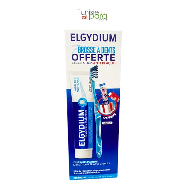 Elgydium Dentifrice Anti Plaque + Brosse A Dents Souple (2eme Offerte)