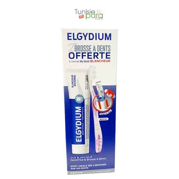 Elgydium Dentifrice Blancheur + Brosse A Dents Medium (2eme Offerte)