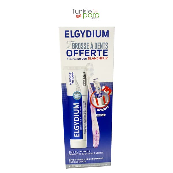 Elgydium Dentifrice Blancheur + Brosse A Dents Souple (2eme Offerte)