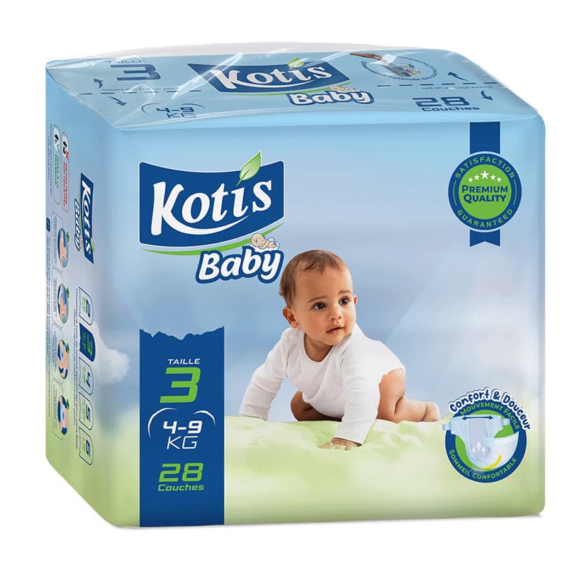 Couches Bebe Kotis Premium T3 28 Pieces Midi Eco
