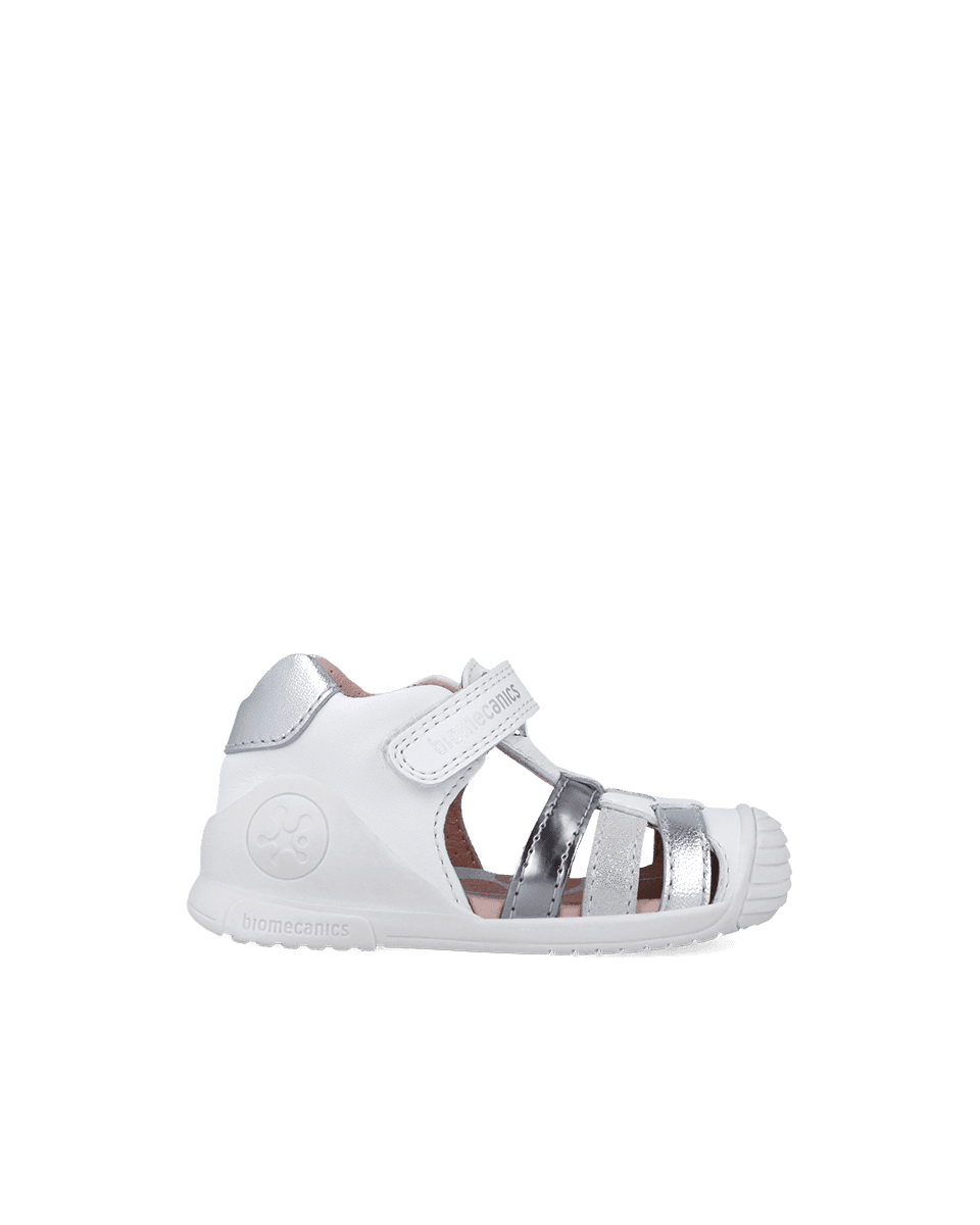 Biomecanics Sandale Casual A Brides Blanc Et Argent (napa) Pointure 23 Ref: 252104-B313
