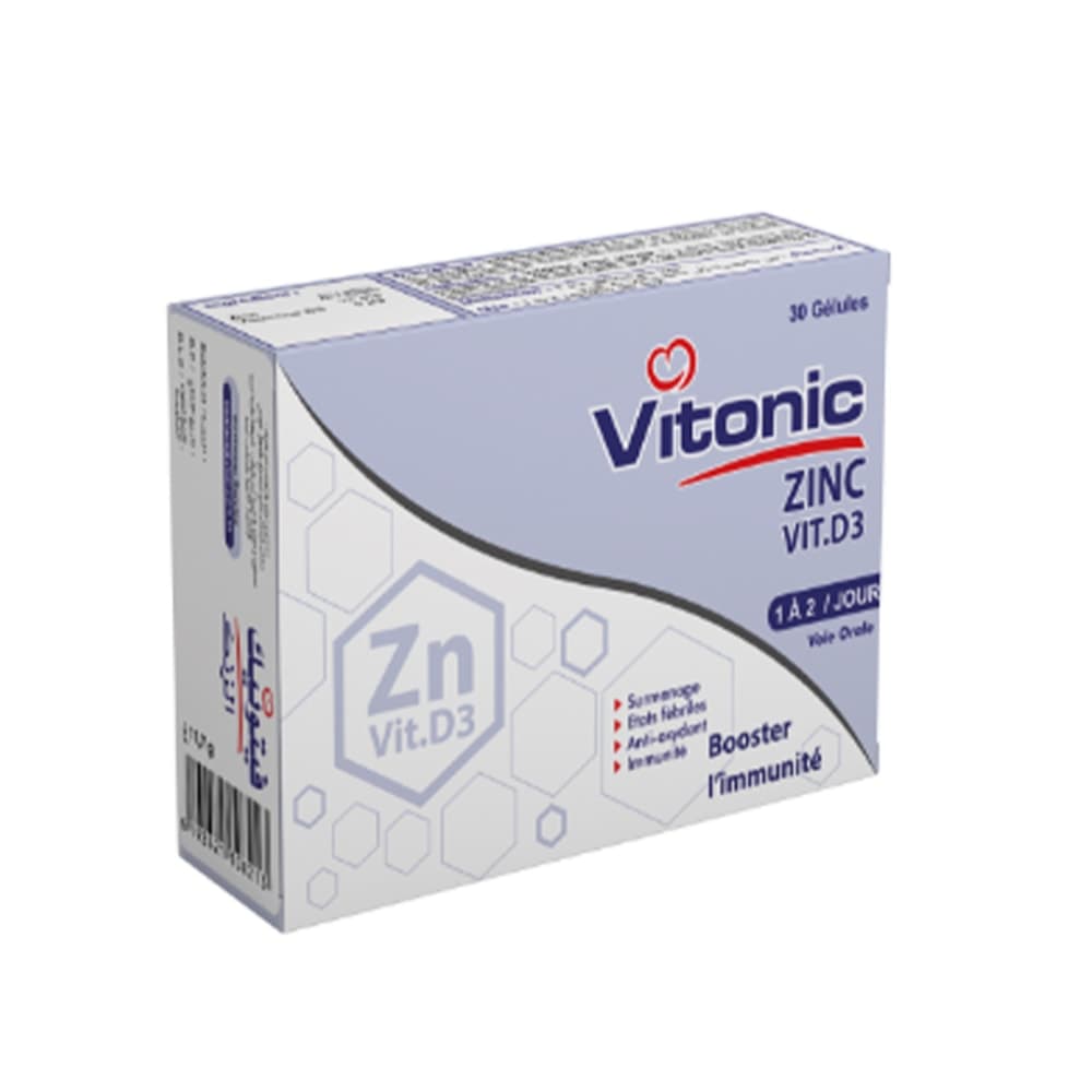 Vitonic Zinc Vitamine D3 Booster L'immunite 30 Gelules