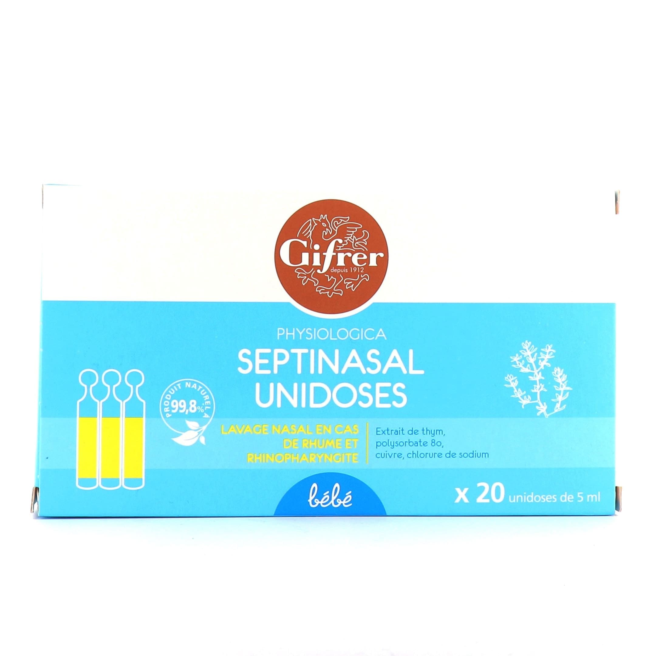 Gifrer Physiologica Septinasal Lavage Nasal 20 Unidoses De 5 ML