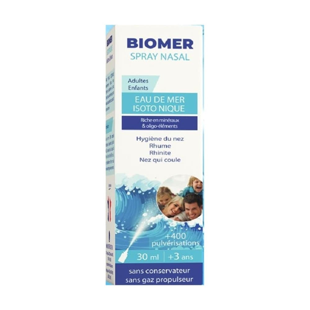 Biomer Enfant Adulte Spray Nasal Eau De Mer Isotonique 30ml