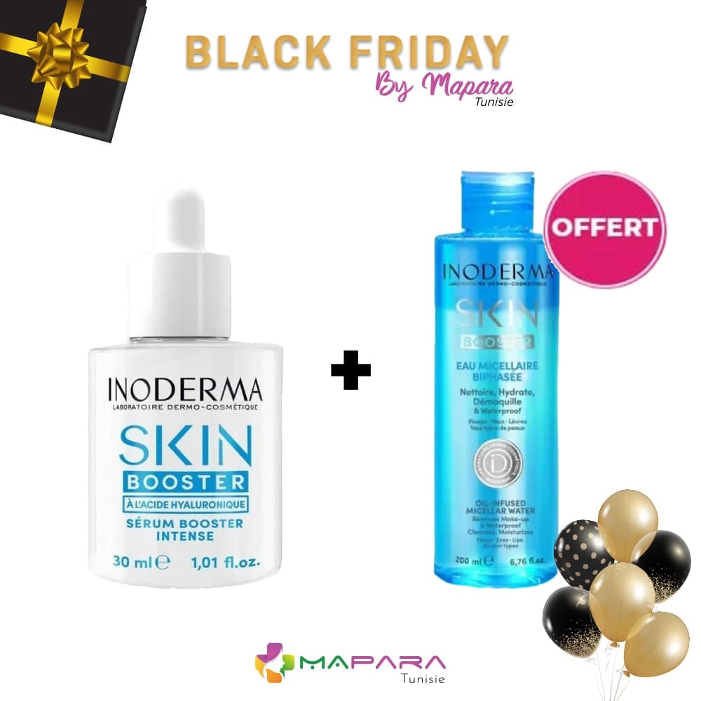 Inoderma Skin Booster Serum Booster Intense 30 ML + Skin Booster Eau Micellaire Biphasee 200 ML (offert)