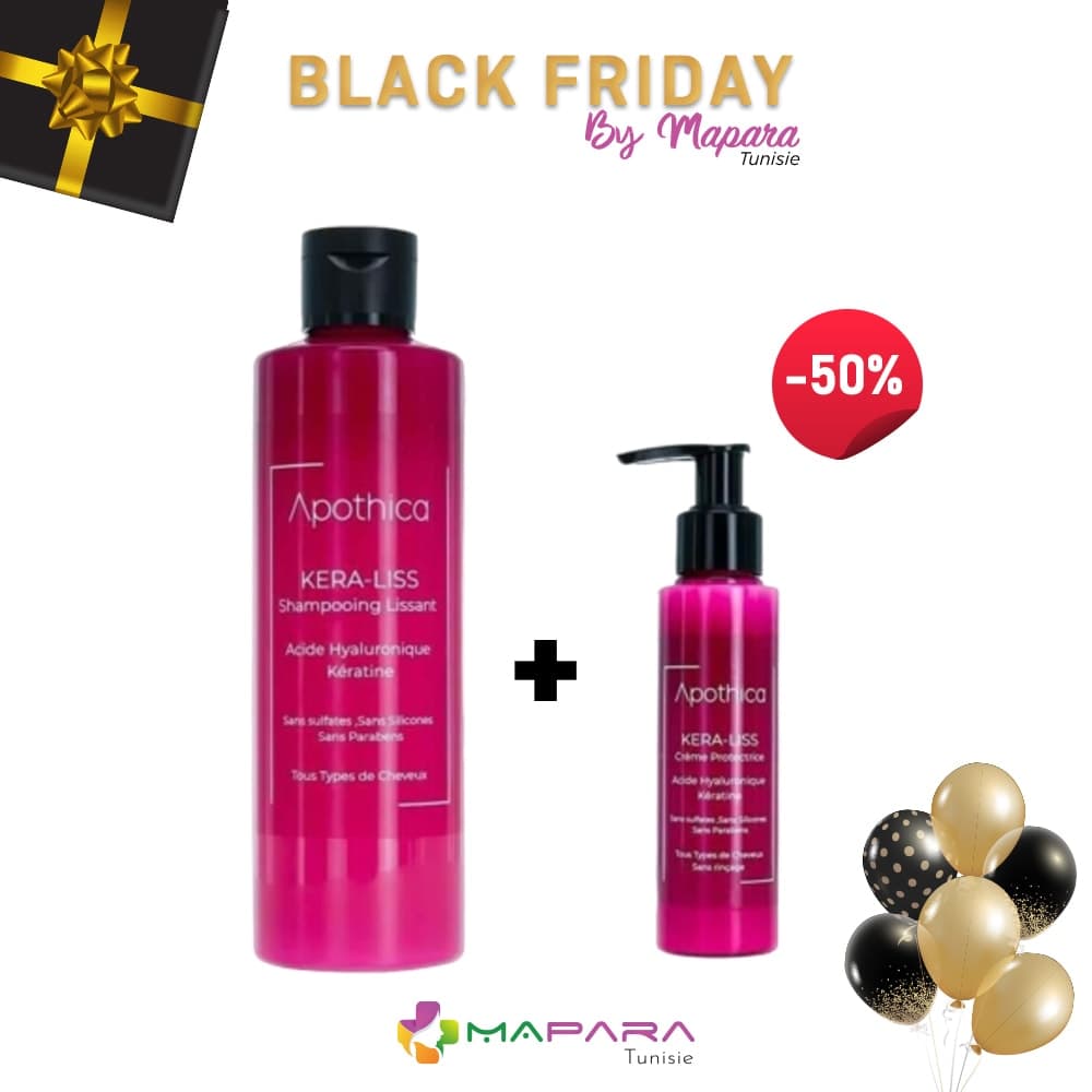 Apothica Kera Liss Shampooing Lissant 250ml + Kera Liss Creme Protectrice 100ml (-50%)
