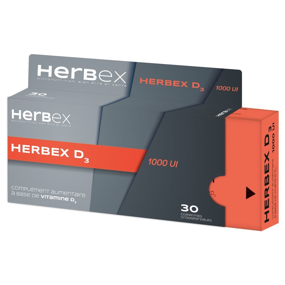 Herbex Vitamine D3 1000 Ui 30 Comprimes