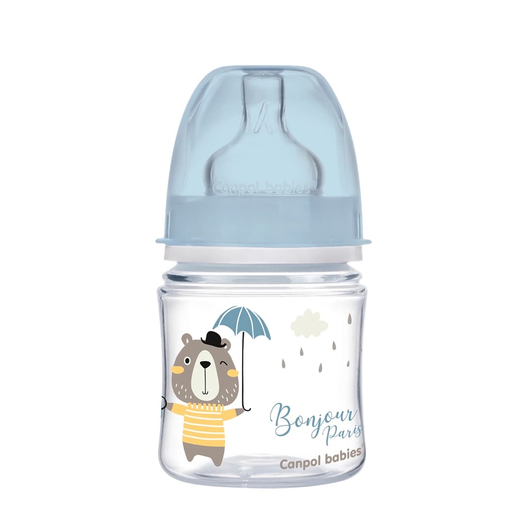 Canpol Babies Biberon Anti Colique Col Large 120ML Bonjour Paris Bleu 35/231