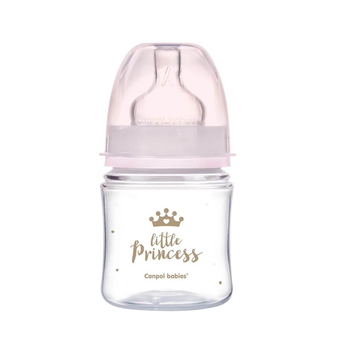 Canpol Babies Biberon Anti Colique Col Large 120ML Royal Baby Rose 35/233