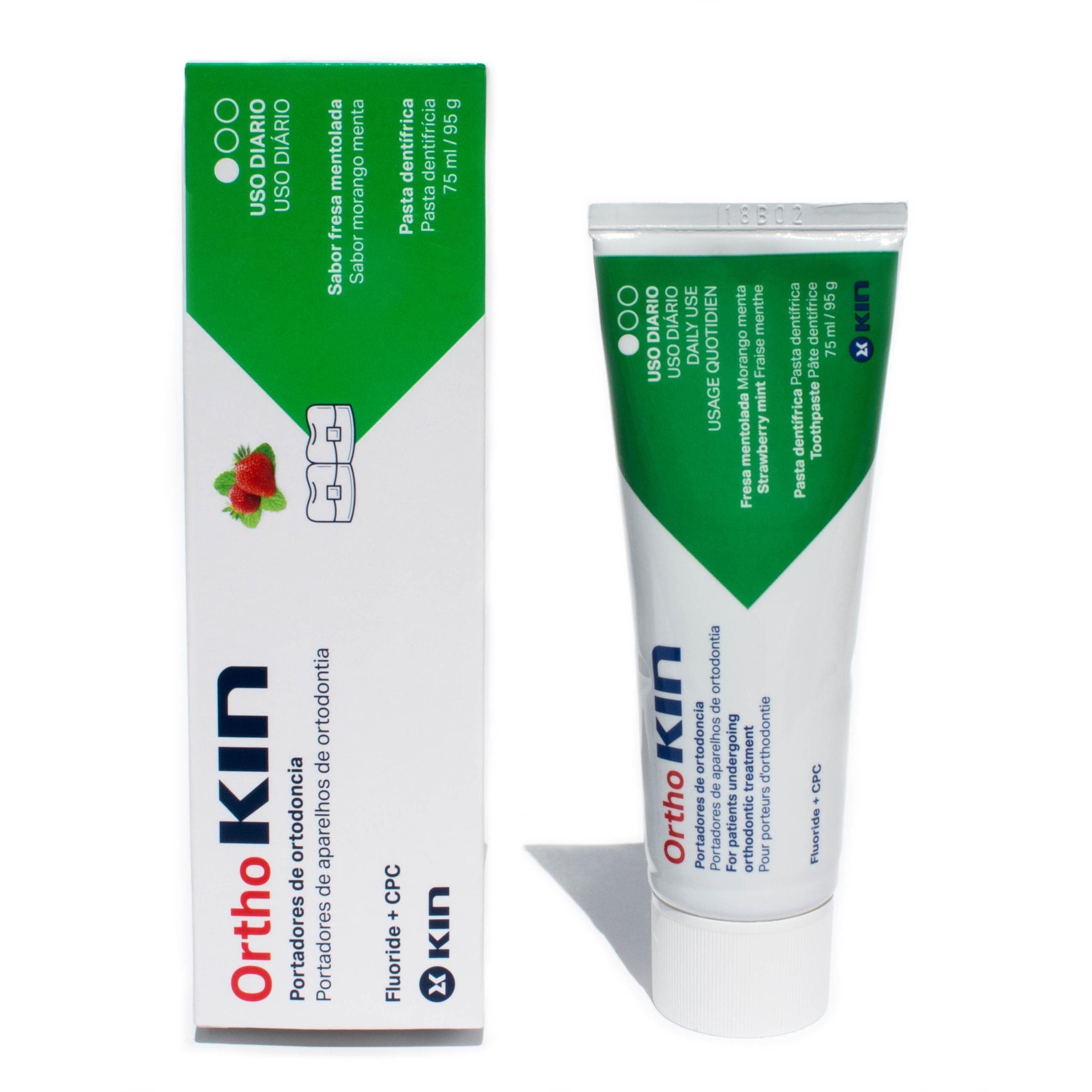 Kin Dentifrice Orthokin Fraise Mentholee 75ml