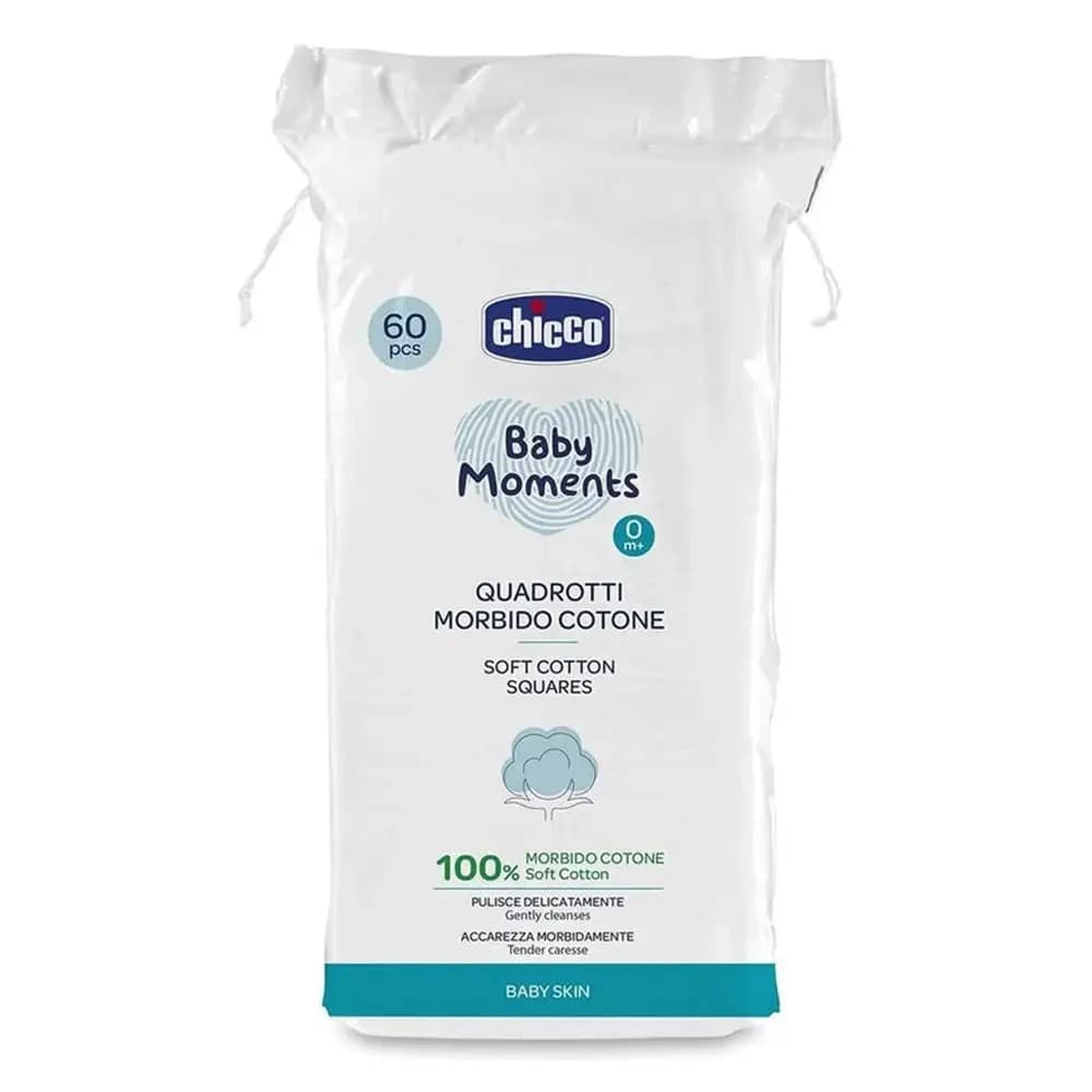 Chicco Baby Moments Coton Carre 60 Pieces