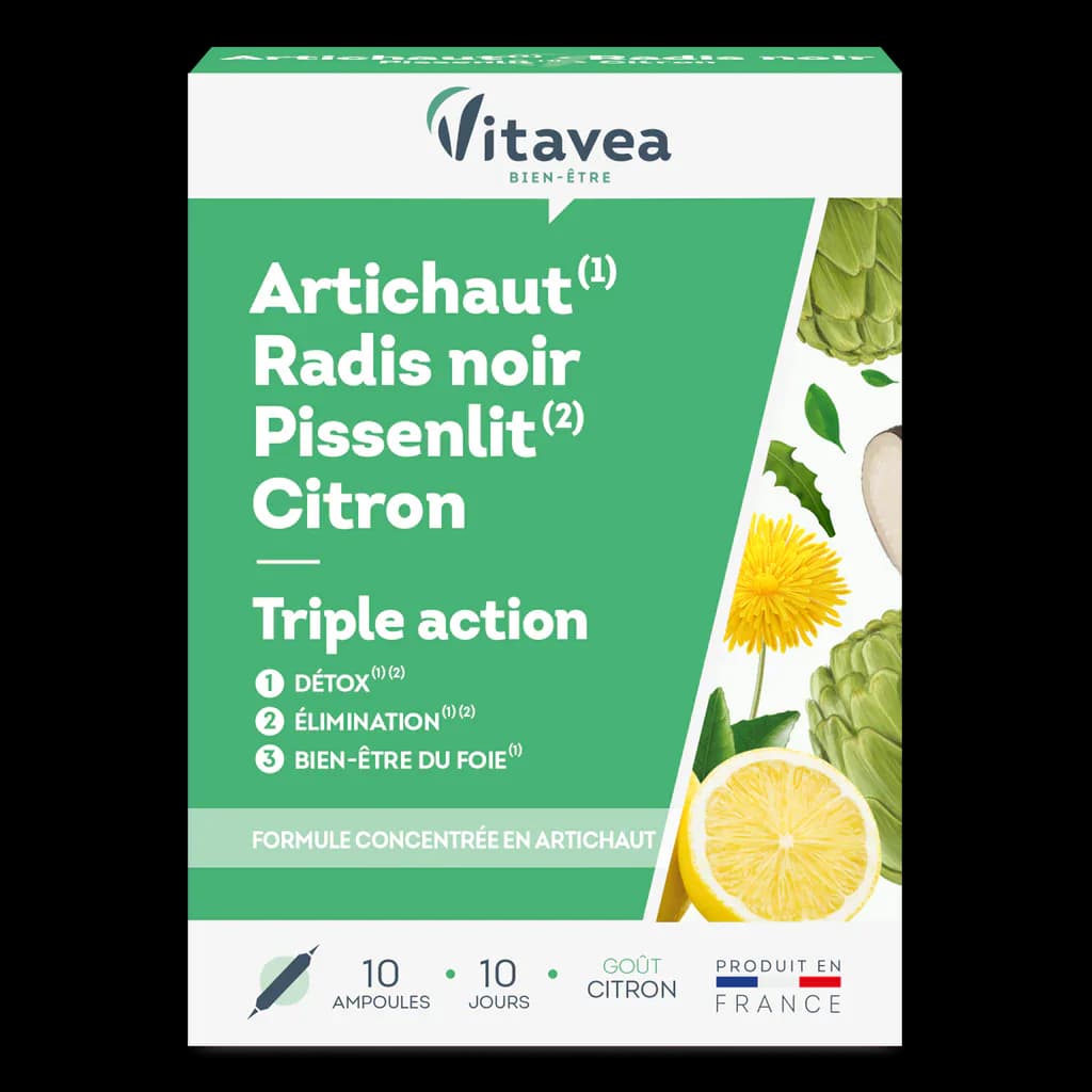 Vitavea Artichaut Radis Noir Pissenlit Citron 10 Ampoules