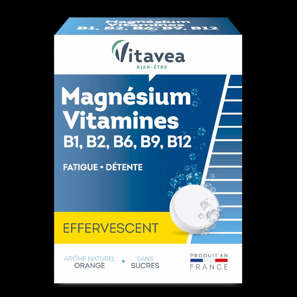 Vitavea Magnesium Vitamines B1 B2 B6 B9 B12, 24 Comprimes Effervescents