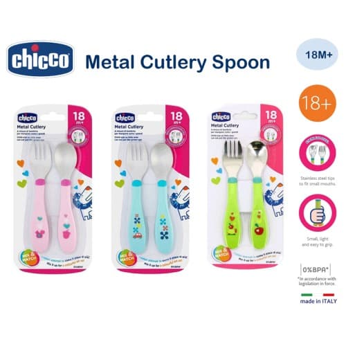 Chicco Couverts Bout Inox 18 Mois Et +