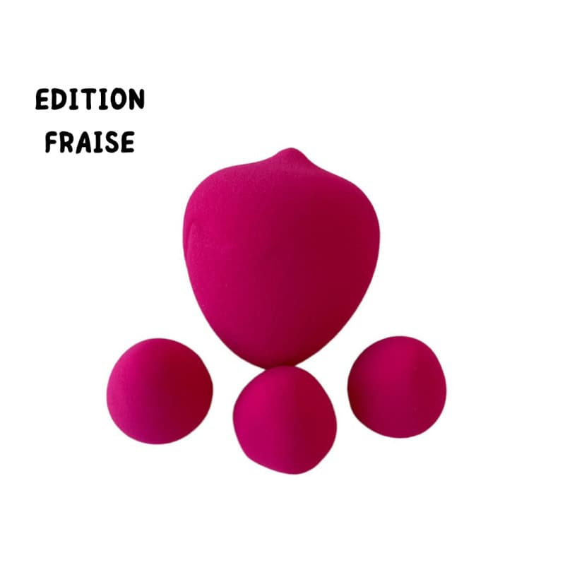 Azal Lot De 4 Eponges Fruit Edition Fraise