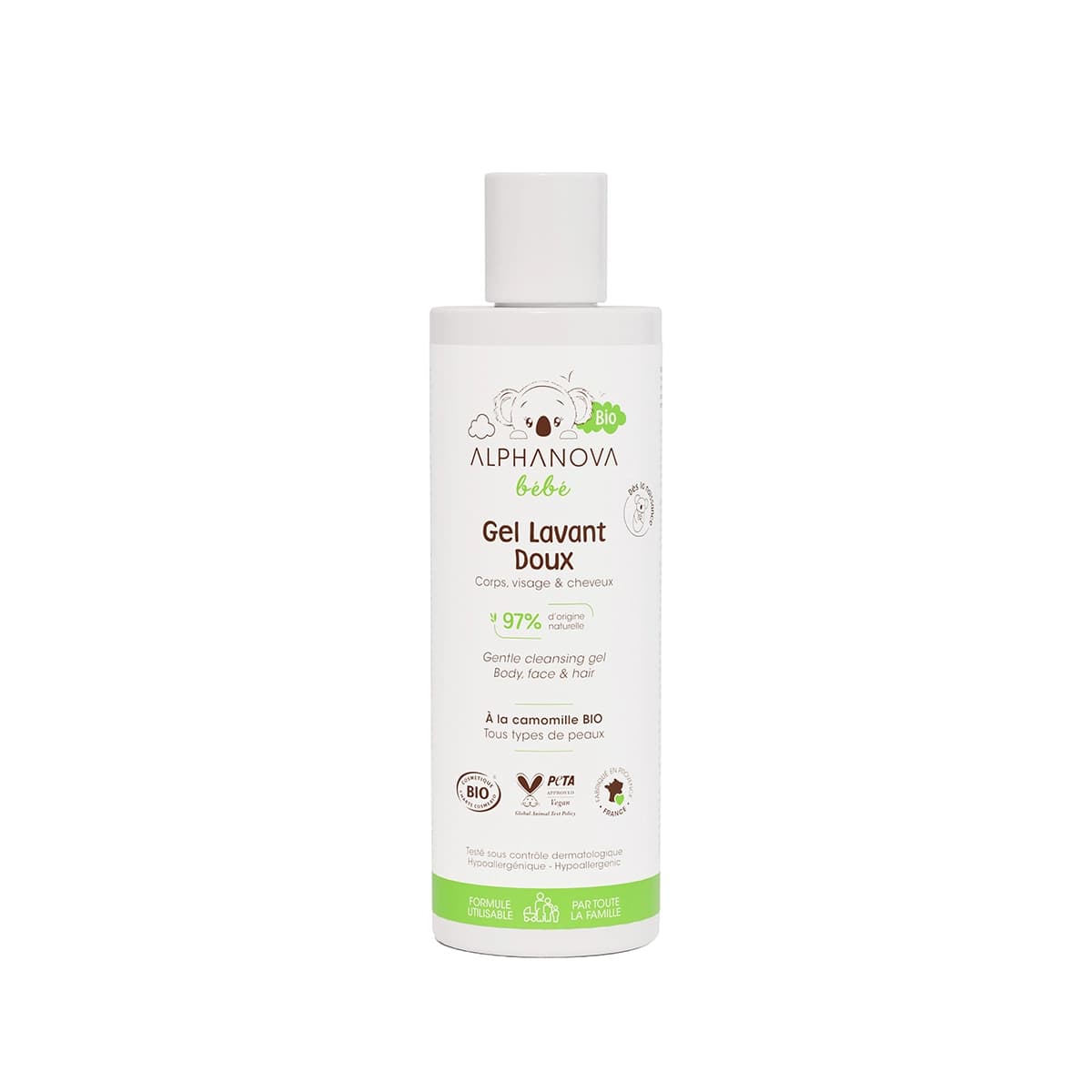 Alphanova Bebe GEL Lavant Doux Corps, Visage Et Cheveux 200ml