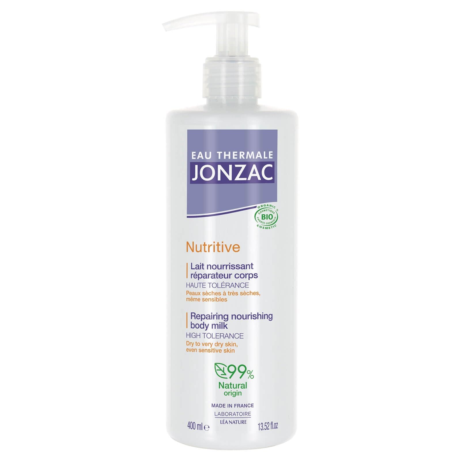 Jonzac Nutritive Lait Nourrissant Reparateur Corps Bio 400ml