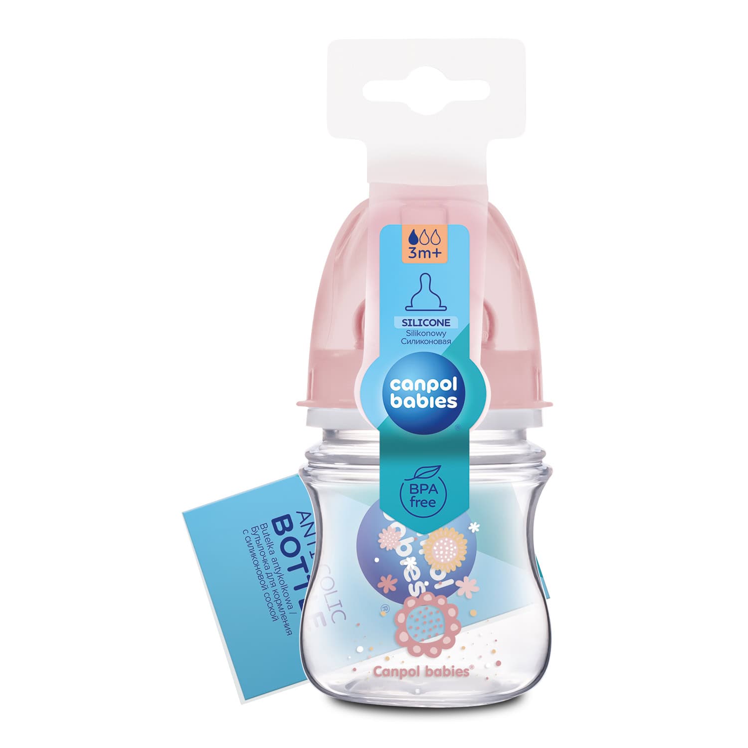 Canpol Biberon Anti Colique Col Large Nouveau Ne Pink 120ml – 35/216