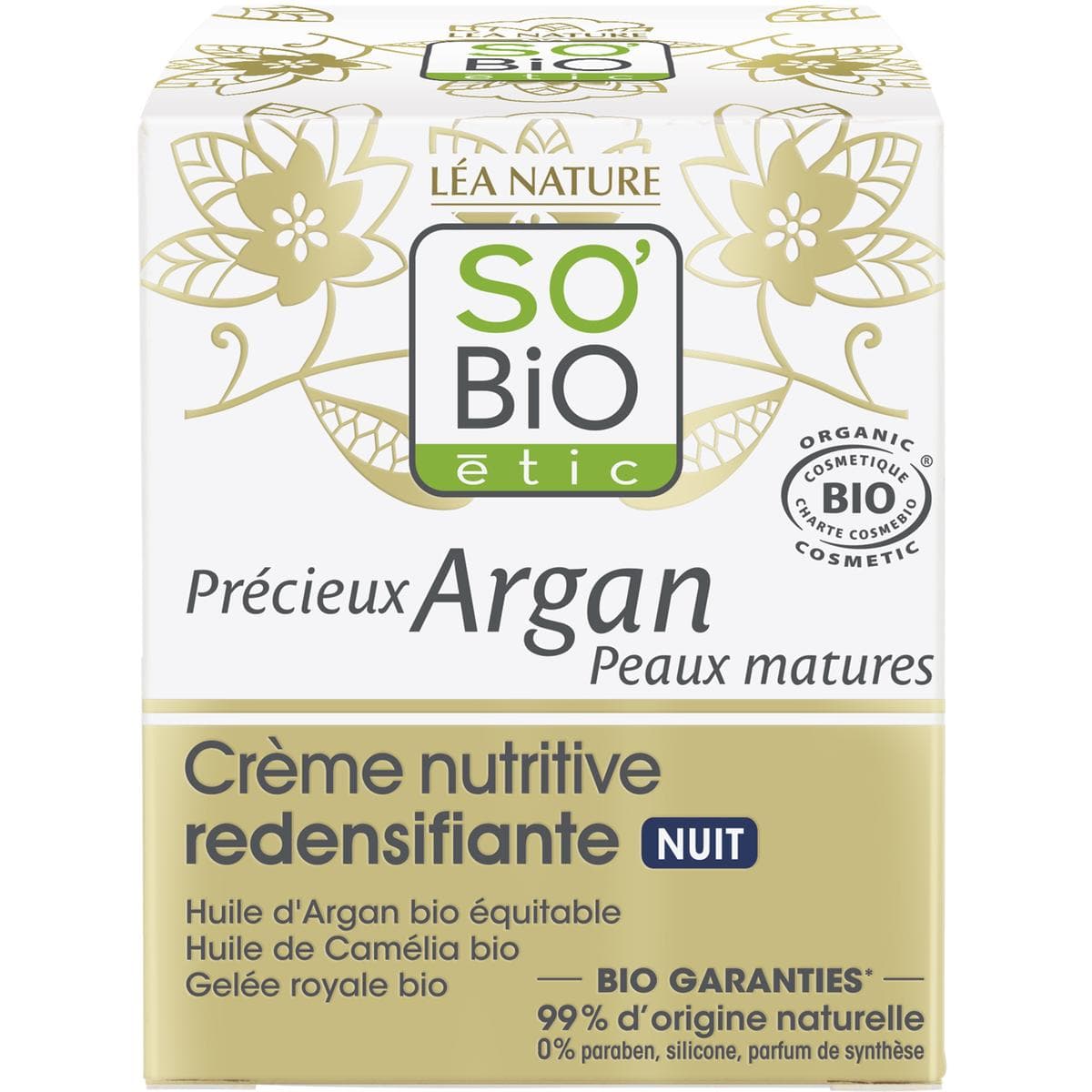 So Bio Precieux Argan Creme Nutritive Redensifiante Nuit Peaux Matures 50ml