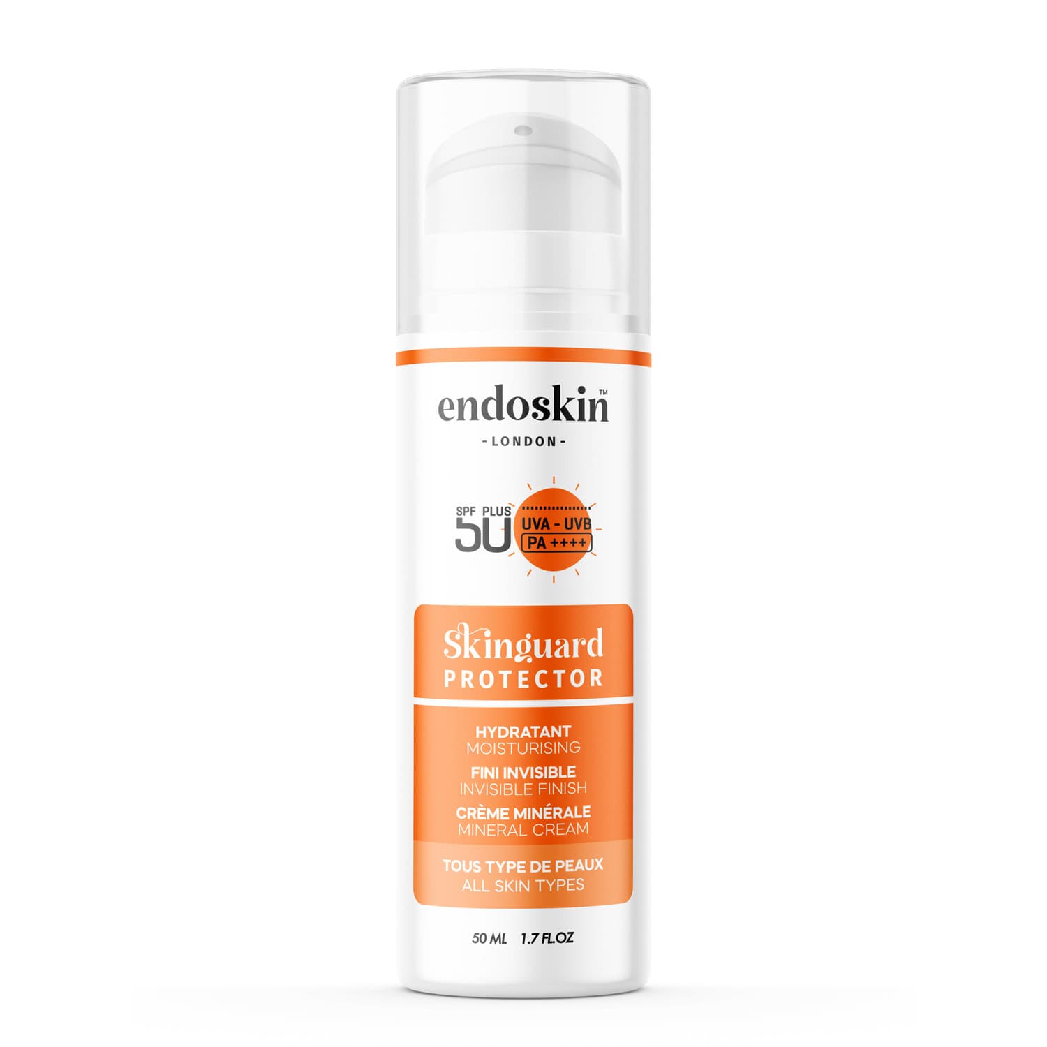 Endoskin Skinguard Ecran Solaire Hydratant Invisible Spf50+ 50ml
