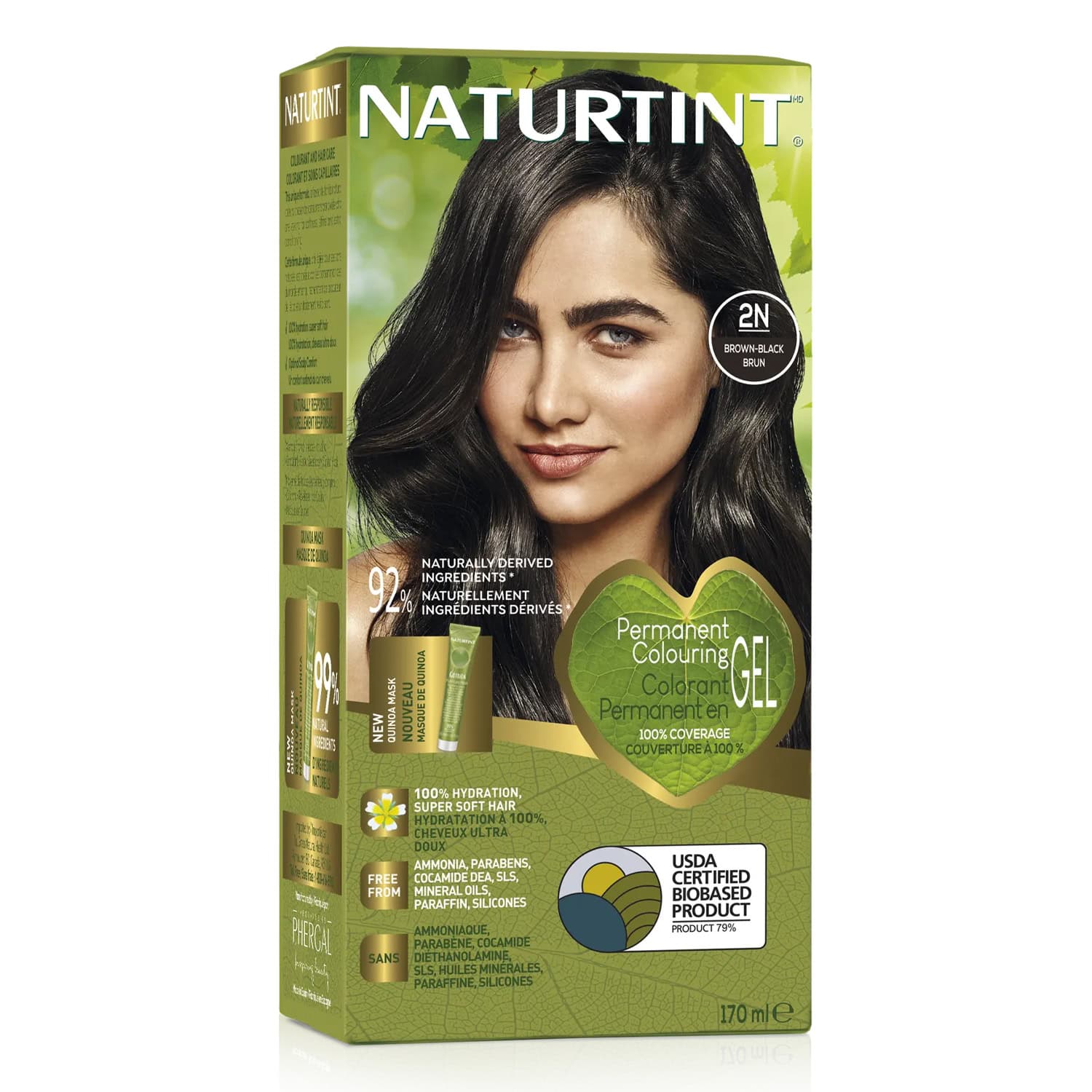 Naturtint Colorant Permanent En GEL 2N Brun Noir 170ml