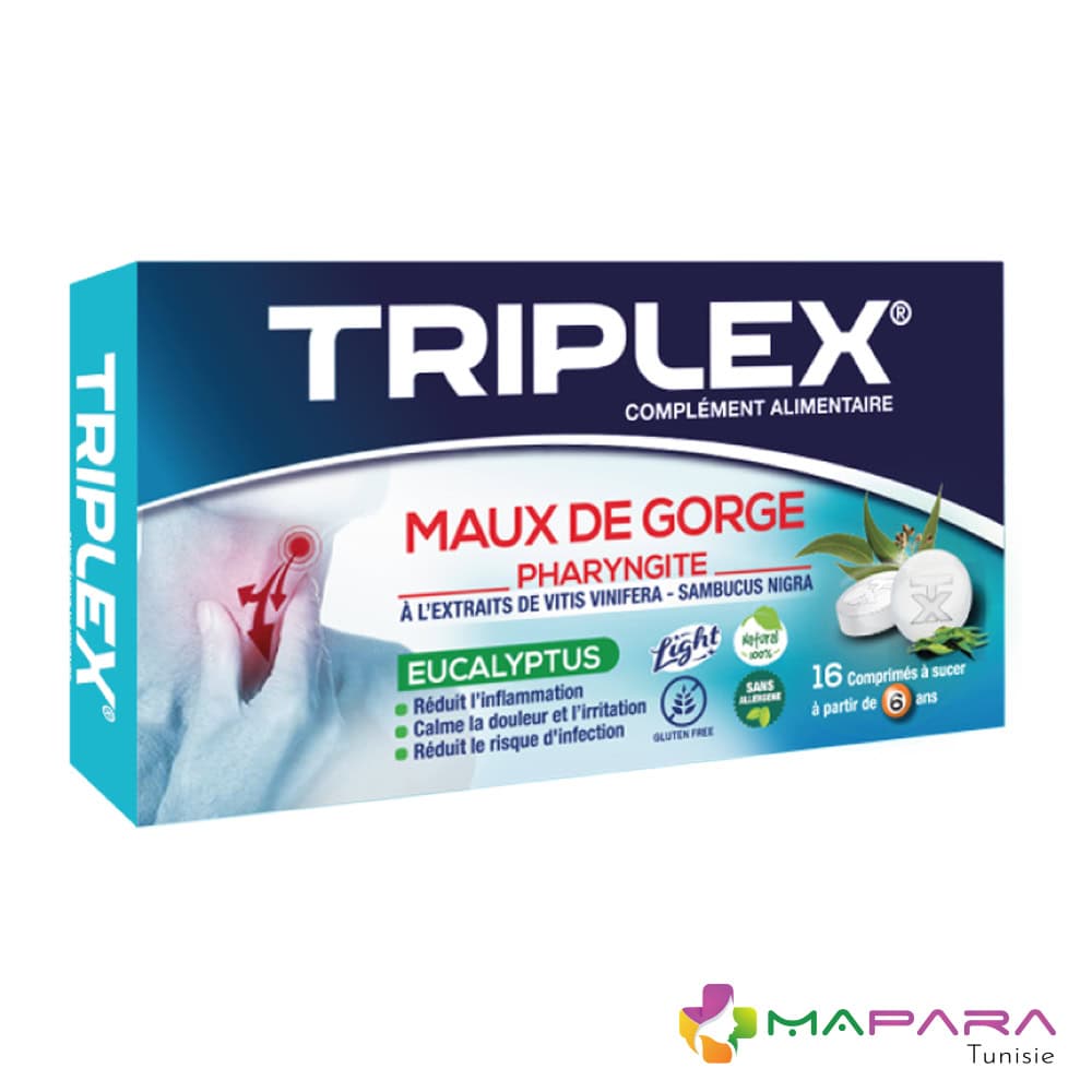 Triplex Maux De Gorge Eucalyptus 16 Comprimes