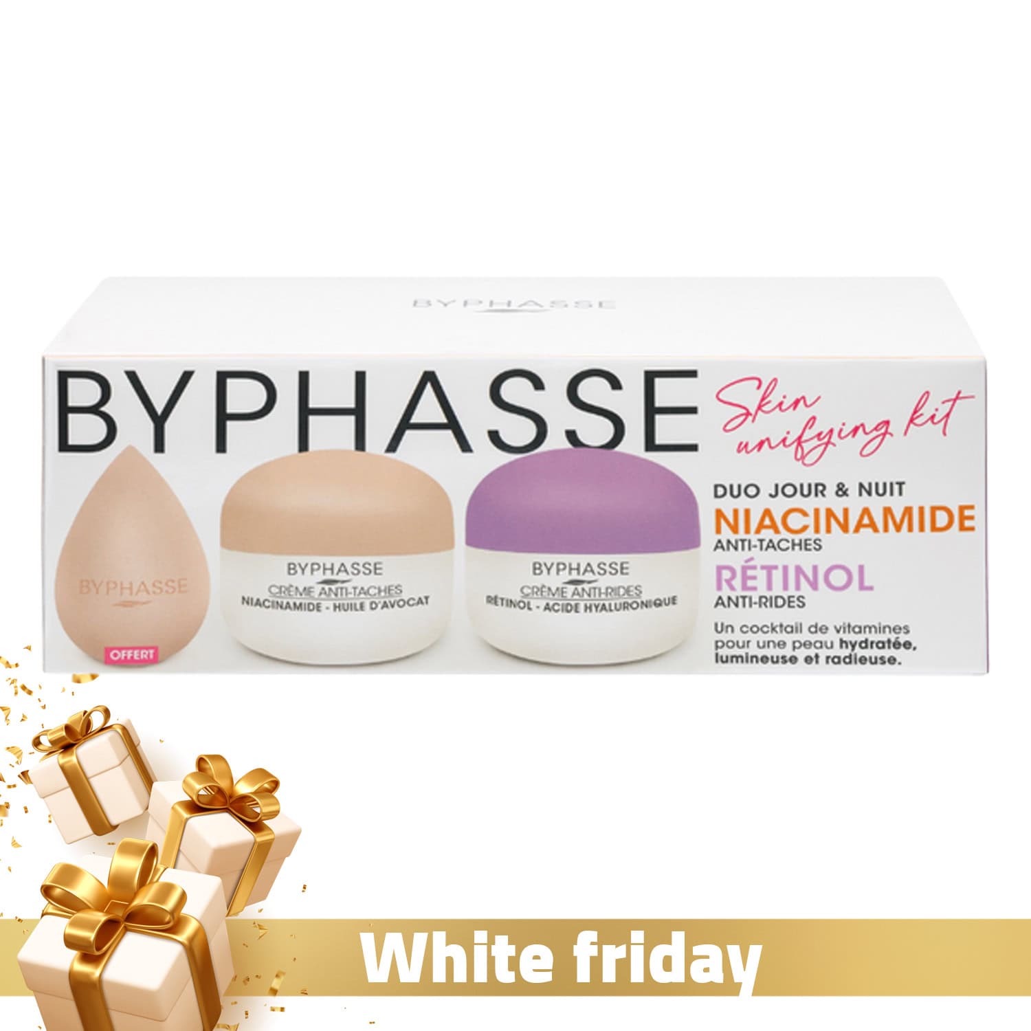 Byphasse Set Cremes Skin Booster Retinol Et Niacinamide + Beauty Blender (offert)