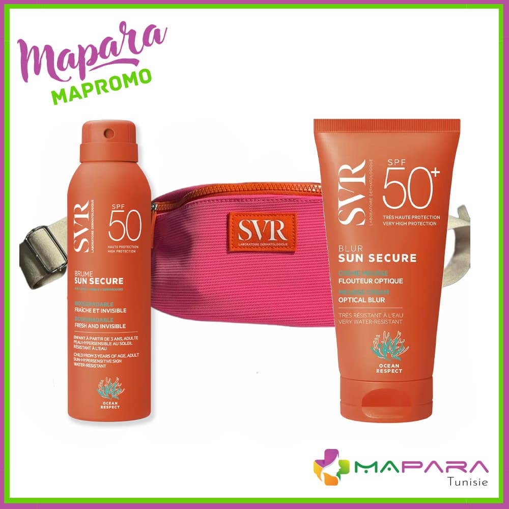 SVR Blur Spf50+ 50ml + Brume Spf50+ 200ml + Sac Banane Offert