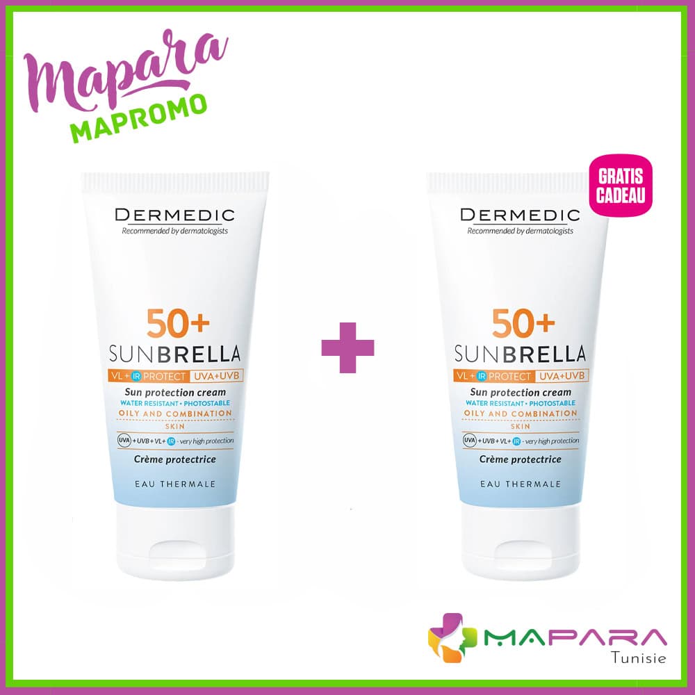 Dermedic Sunbrella Creme Solaire Spf50+ Peaux Mixte A Grasse 40ml (2eme Offert)